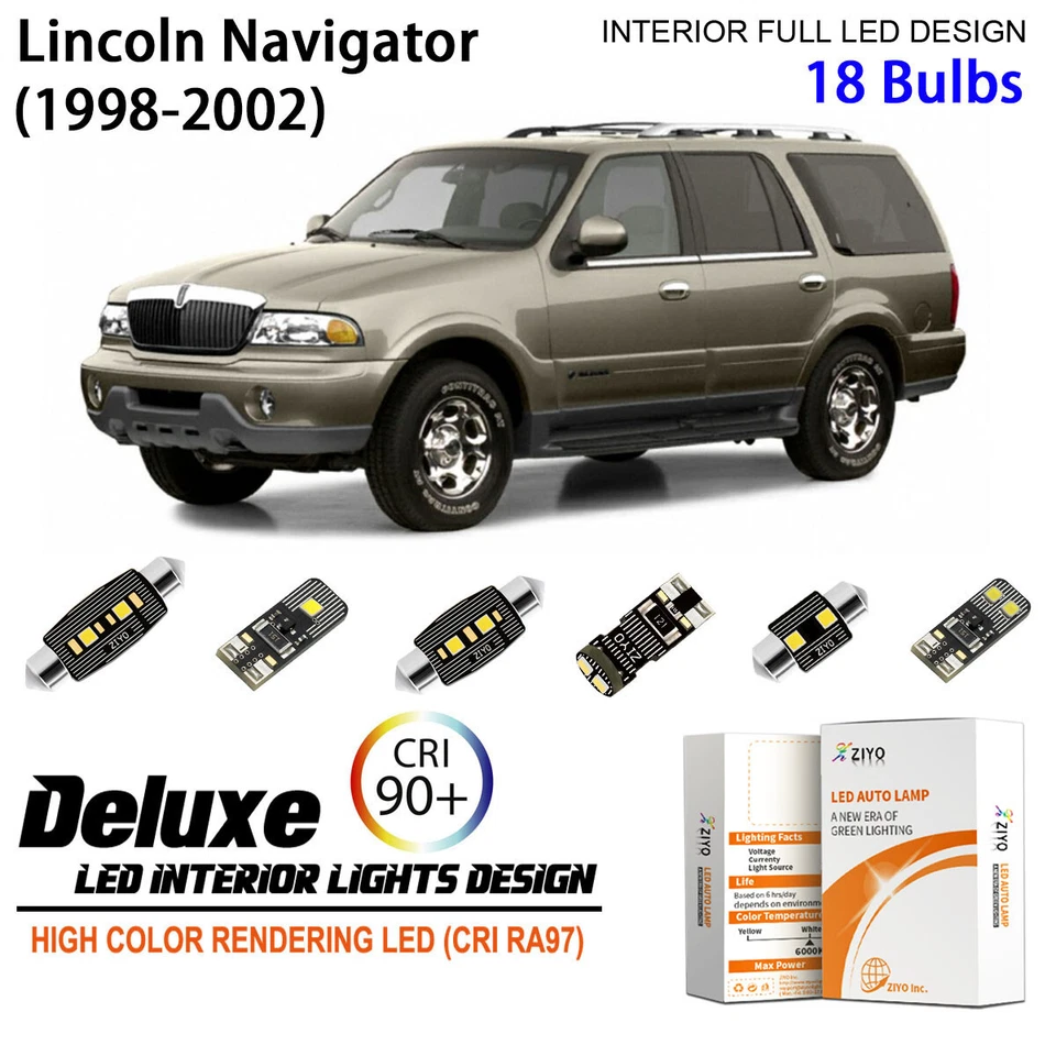 Kit de luces interiores LED bombillas de matrícula para Lincoln Navigator 1998-2002 Foto 1 de 4