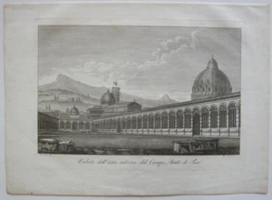 Ranieri Grassi (XIX) Campo-Santo di Pisa Orig Kupferstich 1829 Italia Italien - Picture 1 of 4