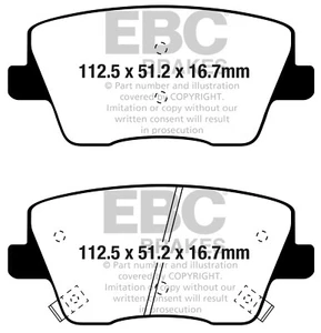 EBC Greenstuff Rear Brake Pad for Hyundai i-30 N (PD) 2.0 Turbo (Perf Pack) 17 > - Picture 1 of 1
