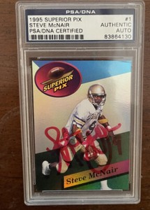 STEVE McNAIR 1995 SUPERIOR PIX FOOTBALL CARD Auto
