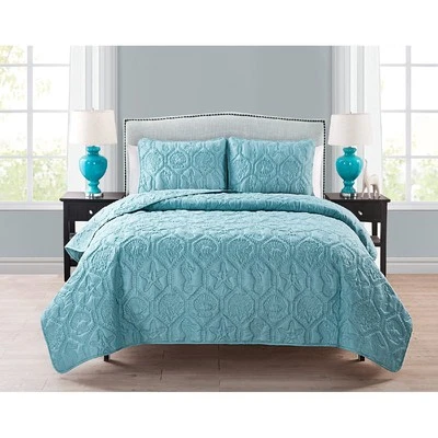 Juego de edredón Queen Blue Ocean Sea Horse Shell Starfish Shams 3 piezas cubierta de ropa de cama Foto 1 de 4