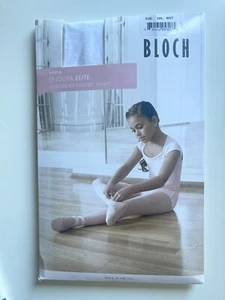 Bloch Endura Elite Children's Footed Ballet Tights T1921G SZ CHL Large WHITE - Picture 1 of 5