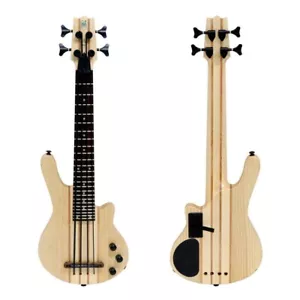 Mahalo MEB1PRO NAT 4-String Electric Ukulele Bass Natural Solid Body w/Gig Bag - Picture 1 of 5