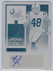 ZACK HODGES 2015 PANINI CONTENDERS CYAN PLATE PRINTING PLATE AUTO RC #D 1/1
