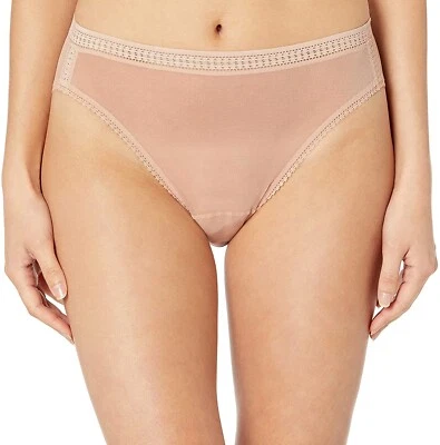 OnGossamer 259722 Mujer Malla Corte Alto Calzoncillo Panty Champagne Ropa Interior Talla XL Foto 1 de 2