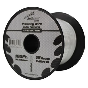 Audiopipe 16 Gauge 100 ft Spool of CCA Primary Speaker Wire White 16-100-WHT - Picture 1 of 4