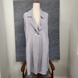Vigorella Top Womens Size M Grey Sleeveless Long Bamboo Australian Pockets - Picture 1 of 10