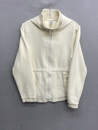 OFF WHITE Felpa con cappuccio Varley donna taglia media Colby avorio zip davanti