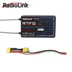RadioLink R7FG 2.4GHz 7CH Dual Antenna Reciever High Voltage Integrated Gyro - Picture 1 of 10
