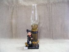 240) MINIATURE DRUNK LEANING ON A LAMP POST OIL LAMP WITH CLEAR GLASS GLOBE
