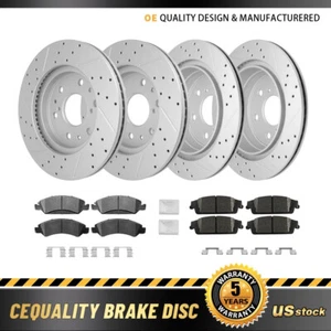Rotores perforados delanteros y traseros + pastillas de freno para Chevrolet GMC Silverado Sierra 1500 - Imagen 1 de 6
