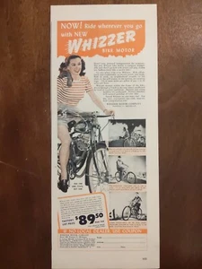 1946 vintage whizzer motor bike print ad. Post World War II - Bild 1 von 1