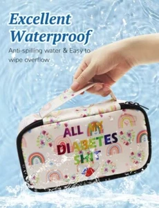 Diabetic Cosmetic Travel Medicine Insulated Bag All My Diabetes Stuff - Picture 1 of 6