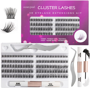 Individual Lashes 120 Cluster Lashes DIY Eyelash Extension Thin Band Wide Stem -