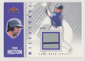 50% DE DESCUENTO 2003 Fleer Tradition Milestones Todd Helton Camiseta Usada en Juegos, ¡Sin Como Nueva! - Imagen 1 de 1
