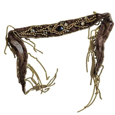 Pulsera envolvente con borla de cadena de cristal con cuentas artesanales raras Y2K BOHO Foto 1 de 4