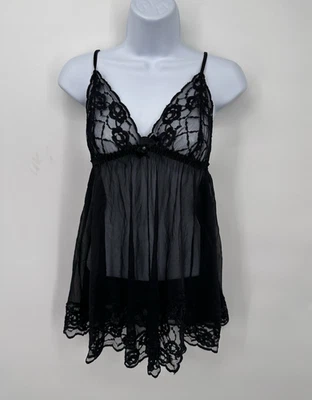 Vintage Frederick's of Hollywood Mesh Lingerie OPEN BUST Bombshell PEEK A boo M - Image 1 of 4