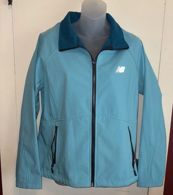 Chaqueta Turquesa Para Mujer Talla Grande Cremallera Completa Azul Cáscara Suave Sin Forro New Balance  Foto 1 de 4