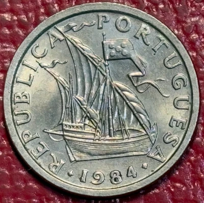 HIGH GRADE AU/UNC 1984  PORTUGAL 2 1/2 OR 2.5 ESCUDOS COIN-JUL816 - Image 1 of 2