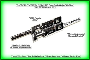 09–14 F150 Platinum Fender Emblems LH & RH OEM Chrome Badge Pair – Ford Genuine - Picture 1 of 4