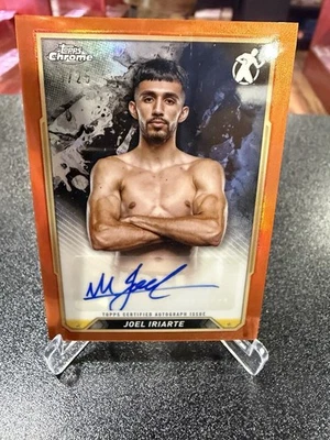 2024 Topps Chrome Boxing ssp Joel Iriarte Orange Auto Refractor /25 - Image 1 of 4