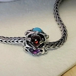 Auténtico Trollbeads 'SABIDURÍA' Plata Retirada con 5 Gemas Usado en Excelente Condición - Imagen 1 de 16