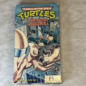 TEENAGE MUTANT NINJA TURTLES The Epic Begins VHS Tape 1988 Cartoon RARE - Picture 1 of 5