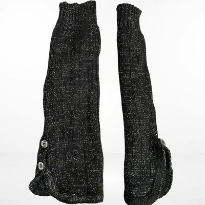 Calentadores de piernas de punto grueso metálico Y2K Foto 1 de 3