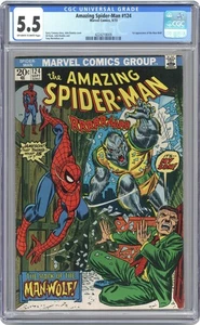 Amazing Spider-Man #124 CGC 5.5 1973 4224218009 1st app. Man-Wolf - Picture 1 of 2