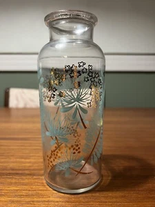 Apothekerdose Mid Century Aqua Blau und Gold - Bild 1 von 2