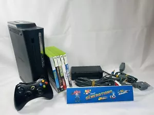 Microsoft Xbox 360 Console 1 Controller, Power & AV Cable 5 FREE GAMES - Picture 1 of 3