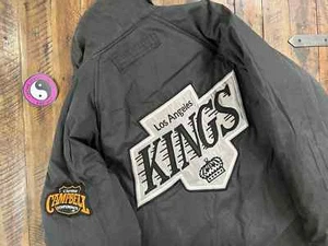 vintage 90s Los Angeles Kings pro player reversible parka jacket - Picture 1 of 8