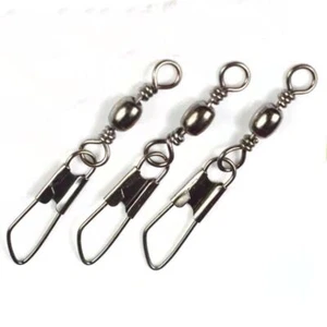100pcs Fishing Barrel Swivel & Interlock Snap Ball Bearing Swivel Line Connector - Picture 1 of 26