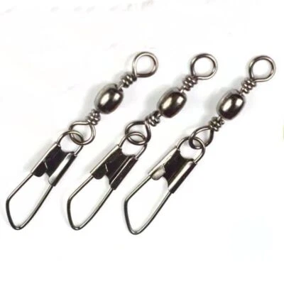 100pcs Fishing Barrel Swivel & Interlock Snap Ball Bearing Swivel Line Connector - Image 1 of 4