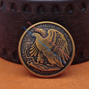 10X Retro Half Dollar Liberty Eagle Replica Leathercraft Conchos Set Screw Back - Picture 1 of 10