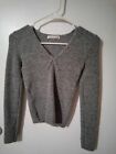 VTG "Diab'less" French Designer Gray Pullover V-neck Sweater Long Sleeve Sm