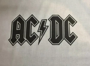 1 ACDC Logo Quilt Block " Sewing Square Singing Group Music Rock N Roll TNT - Picture 1 of 2