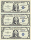 1935g $1 Silver Certificates  3 Consecutive Numbers Cu No Motto   Free Ship