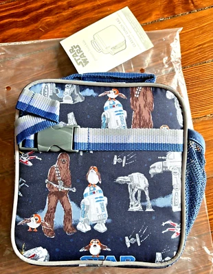 Pottery Barn Disney school LUNCH BAG STAR WARS Solo jedi droid space boy travel - Image 1 of 4