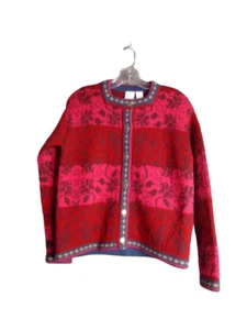 Nordic Design Vintage Icelandic Knit Wool Cardigan Button Front Sweater Size Sma - Picture 1 of 9