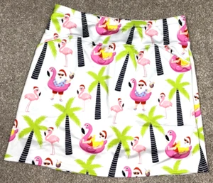 B Skinz Skirt with Shorts Skort M Santa Pina Colada Palm Tree Golf Pickleball - Picture 1 of 7