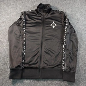 Marcelo Burlon x Kappa Track Jacket Mens Small Black Full Zip Logo Tape Athletic - Picture 1 of 15