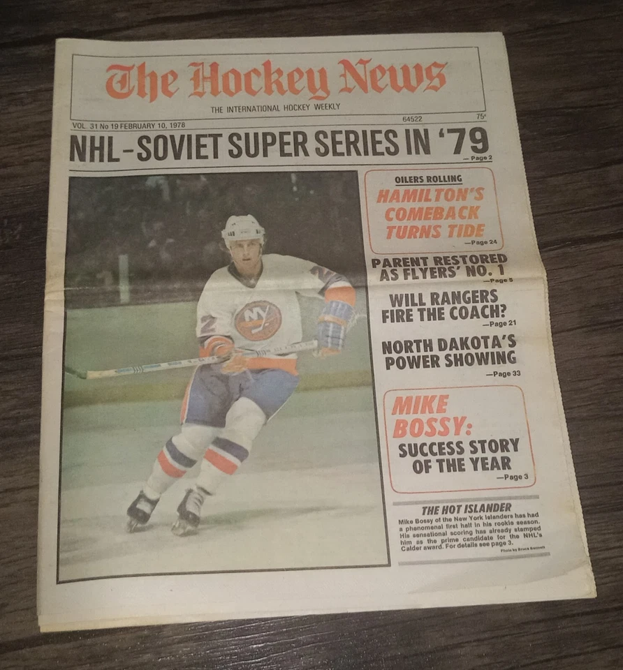 Mike Bossy The Hockey News Edición 10 de febrero 1978 New York Islanders SIN ETIQUETA Foto 1 de 1