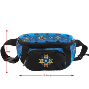 Native American Southwest Print Fanny Pack- Blue Star - Picture 1 of 4