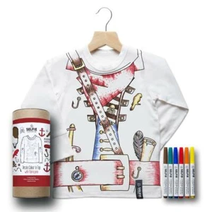 Camisa pirata color manga larga con bolígrafos de tela niños niños arte manualidades regalo - Imagen 1 de 3