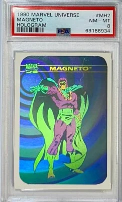 1990 Impel Marvel Universe Hologram Holo MAGNETO #MH2 PSA 8 NM-MT - Image 1 of 2