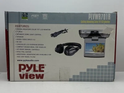 Pyle View 7” Inch Ceiling Mounting Color TFT LCD Monitor PLVWR701R W/ Headset - Image 1 of 4