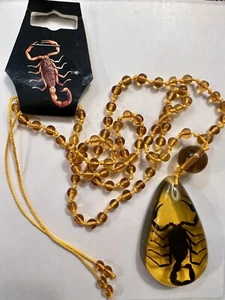Scorpion Necklace in Amber Resin - Picture 1 of 2