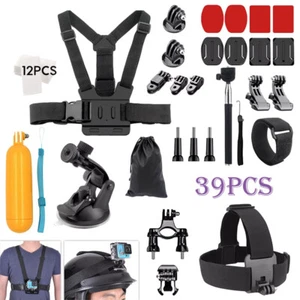39PCS GoPro Zubehör Action Kamera Zubehör Kit Bundle Brustgurt Head Mount - Bild 1 von 8