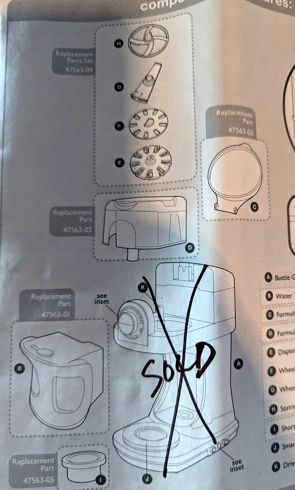 PIEZA DE REPUESTO Elige 1 pieza - Fabricante de biberones Born Free Baby Genius Foto 1 de 1